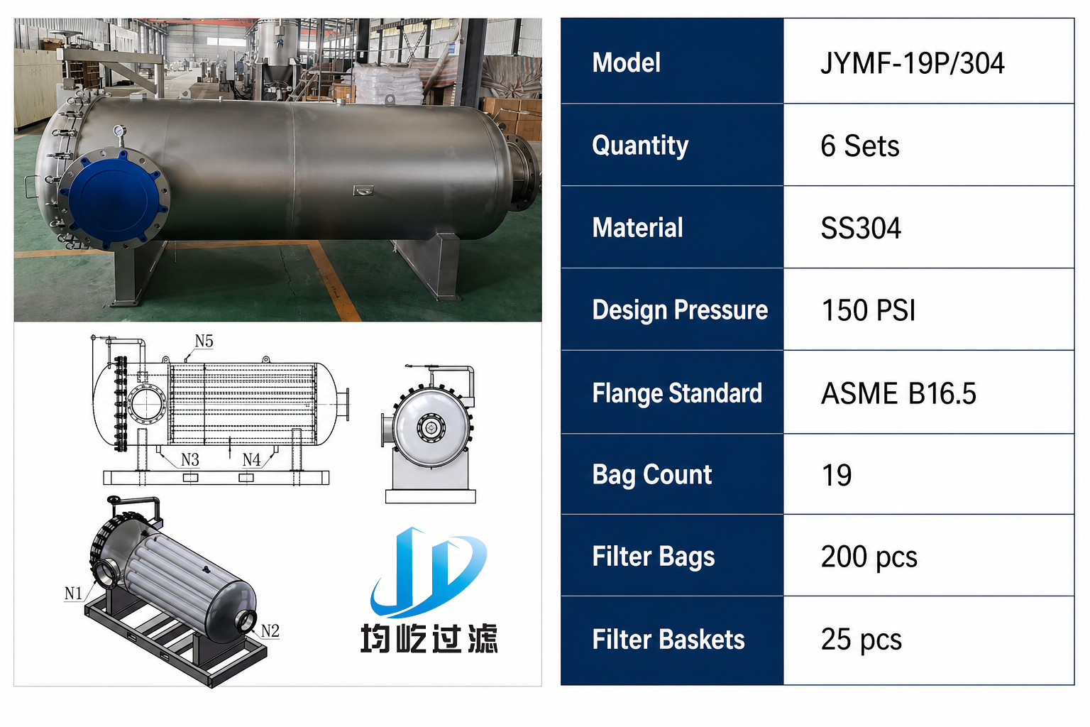 Horizontal bag filter (19)